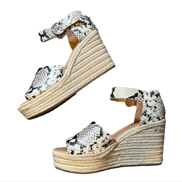 Nine West Adell Snake Espadrille Sandal Wedge Heel Size 7 M - Picture 2 of 12